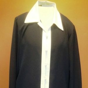 2 piece Womens DaRue two peice skirt top navy 8